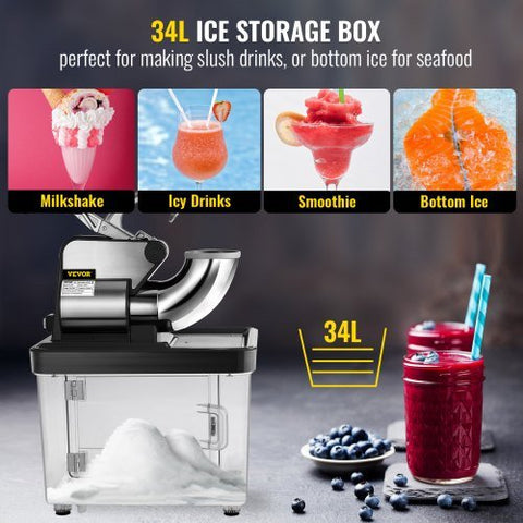 New 110V Commercial Ice Crusher & Shaved Ice Machine – Heavy - Duty Ice Shaver for Restaurants & Events S1185 - with | Sold by Uncle Wiener's Wholesale