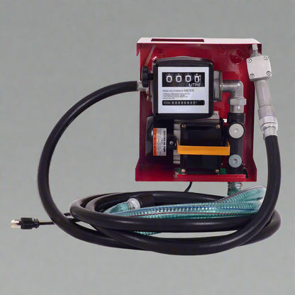 FP60 Diesel Fuel Transfer Pump – 110V Cast Iron with Digital Meter
Complete Diesel Pump Kit with Hose, Nozzle & Liter Meter
High Flow 60L/Min Diesel Pump – Model FP60 with Accessories