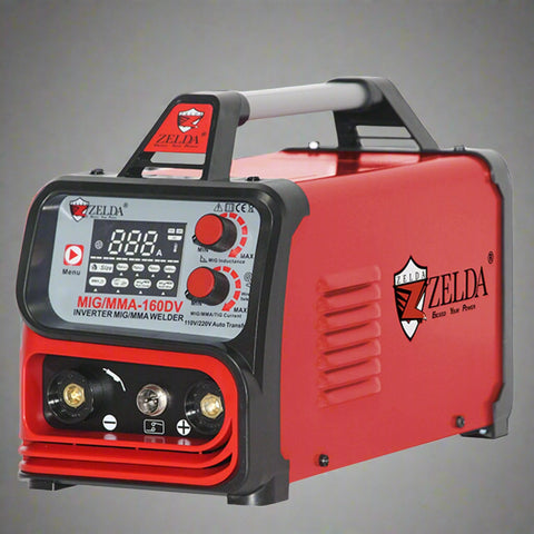 Compact MMA160DV welder showing side vents and durable housing