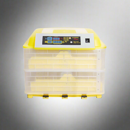 112-egg digital incubator with humidity and temperature control – EW112
Automatic poultry egg hatcher with LED display and turning tray