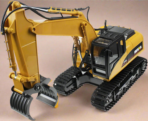 RC demolition grapple excavator with 16-channel remote control
1:14 scale yellow remote control construction vehicle
Functional toy excavator with 680-degree rotating cab
STEM learning RC excavator toy for kids and adults