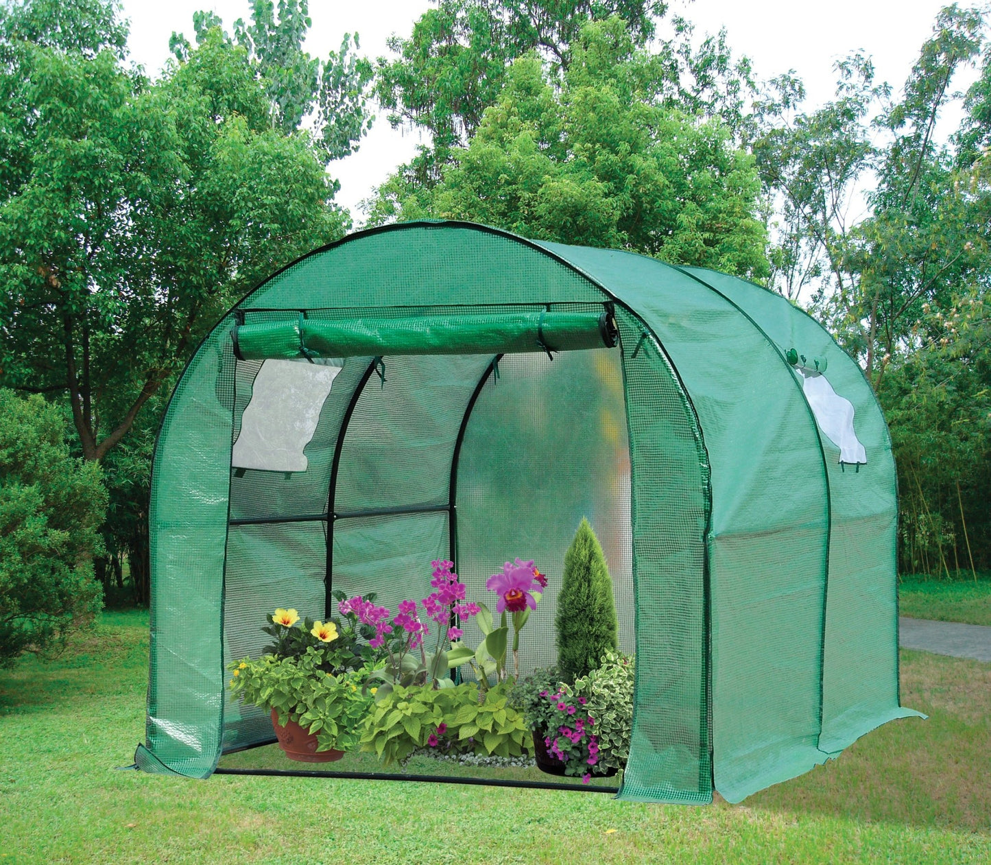 "118 Inch Walk-In Tunnel Greenhouse with Steel Frame"

"Heavy-Duty Outdoor Greenhouse with Roll-Up Door and Windows"

"Spacious Tunnel Greenhouse for Year-Round Gardening"

"Reinforced PE Mesh Fabric Walk-In Greenhouse 118 Inches"

"Large Outdoor Greenhouse Tent for Vegetables and Herbs"