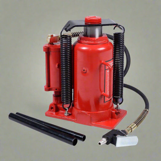 50 Ton Air Hydraulic Floor Bottle Jack – Heavy-Duty Red Steel