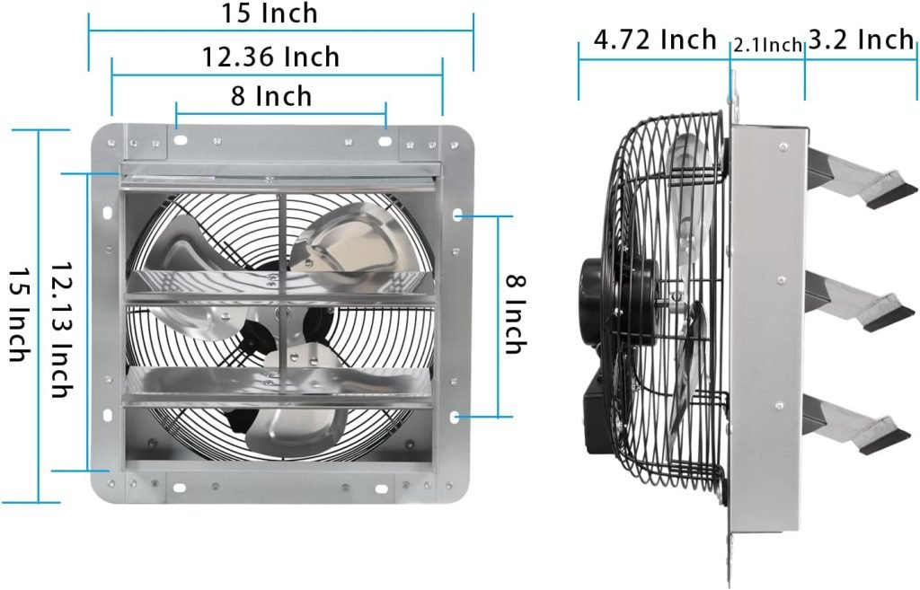 New 12" Exhaust Wall Fan 1800 CFM – Greenhouse, Barn, Garage Ventilation Fan S1205 - with | Sold by Uncle Wiener's Wholesale