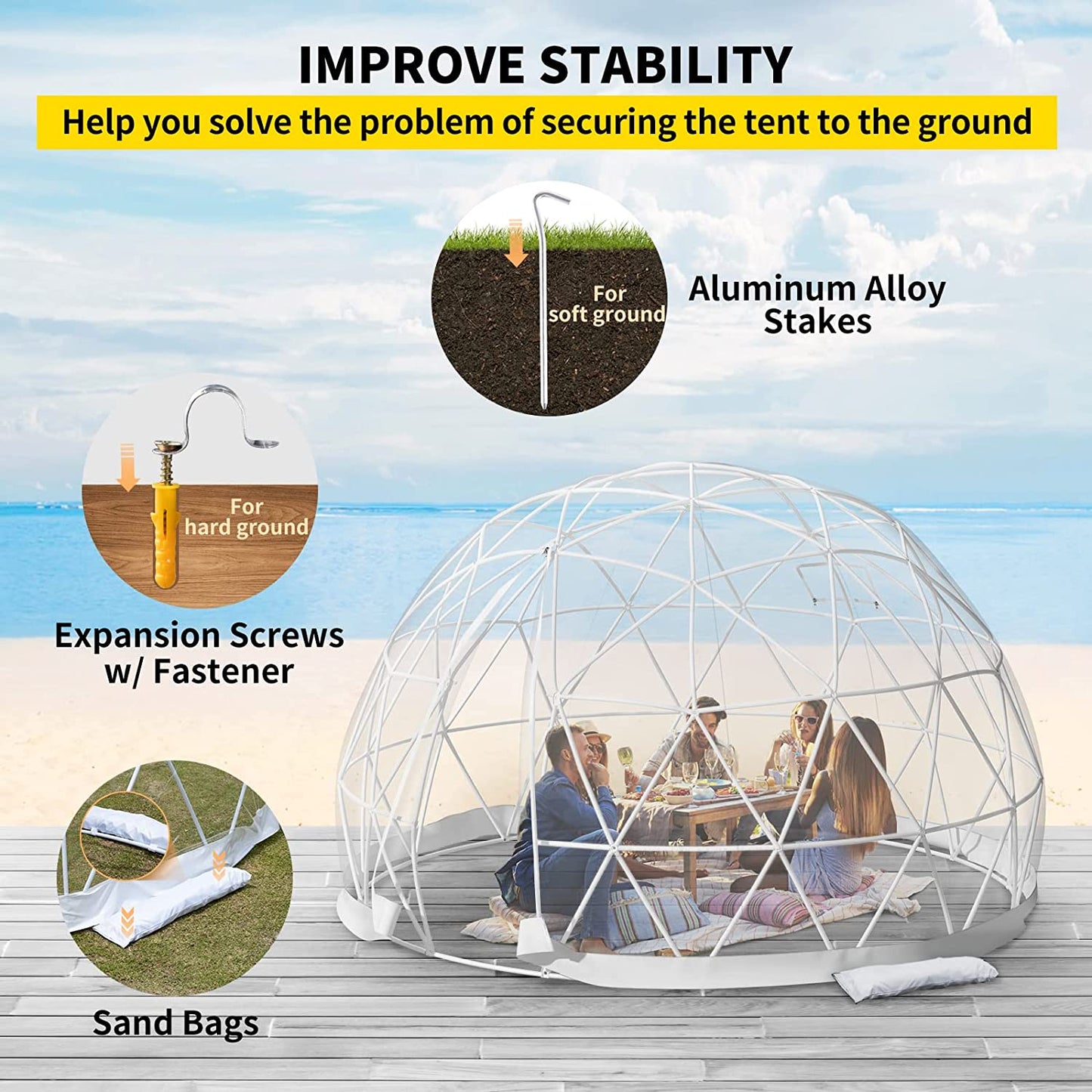 New 12 Ft 10 Person Garden Dome Bubble Tent S3138 - with | Sold by Uncle Wiener's Wholesale