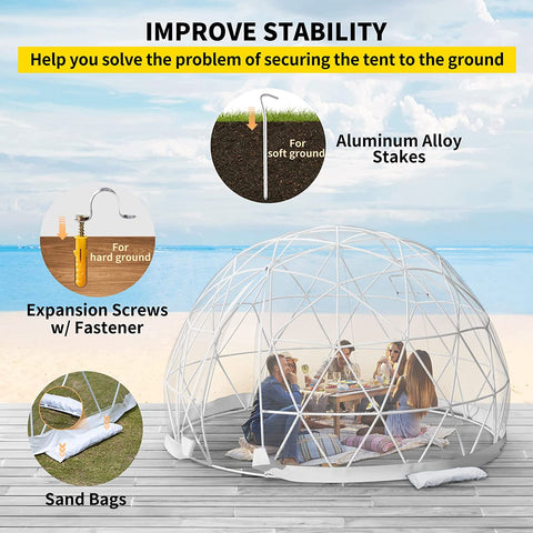 New 12 Ft 10 Person Garden Dome Bubble Tent S3138 - with | Sold by Uncle Wiener's Wholesale