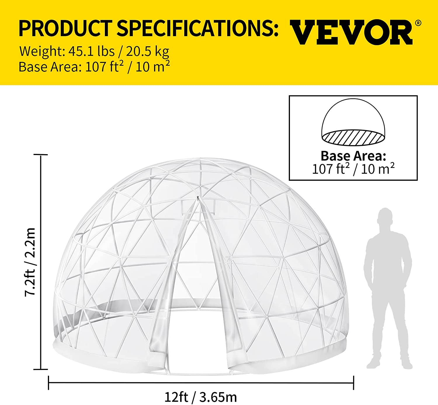New 12 Ft 10 Person Garden Dome Bubble Tent S3138 - with | Sold by Uncle Wiener's Wholesale
