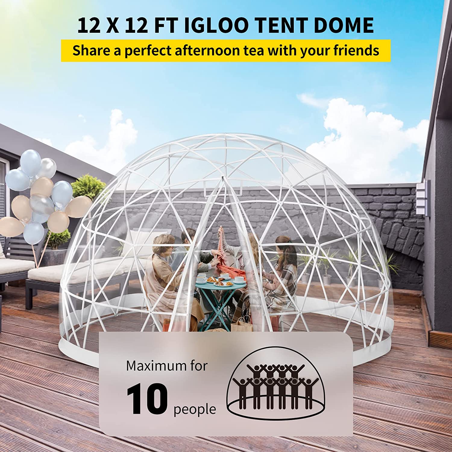 New 12 Ft 10 Person Garden Dome Bubble Tent S3138 - with | Sold by Uncle Wiener's Wholesale