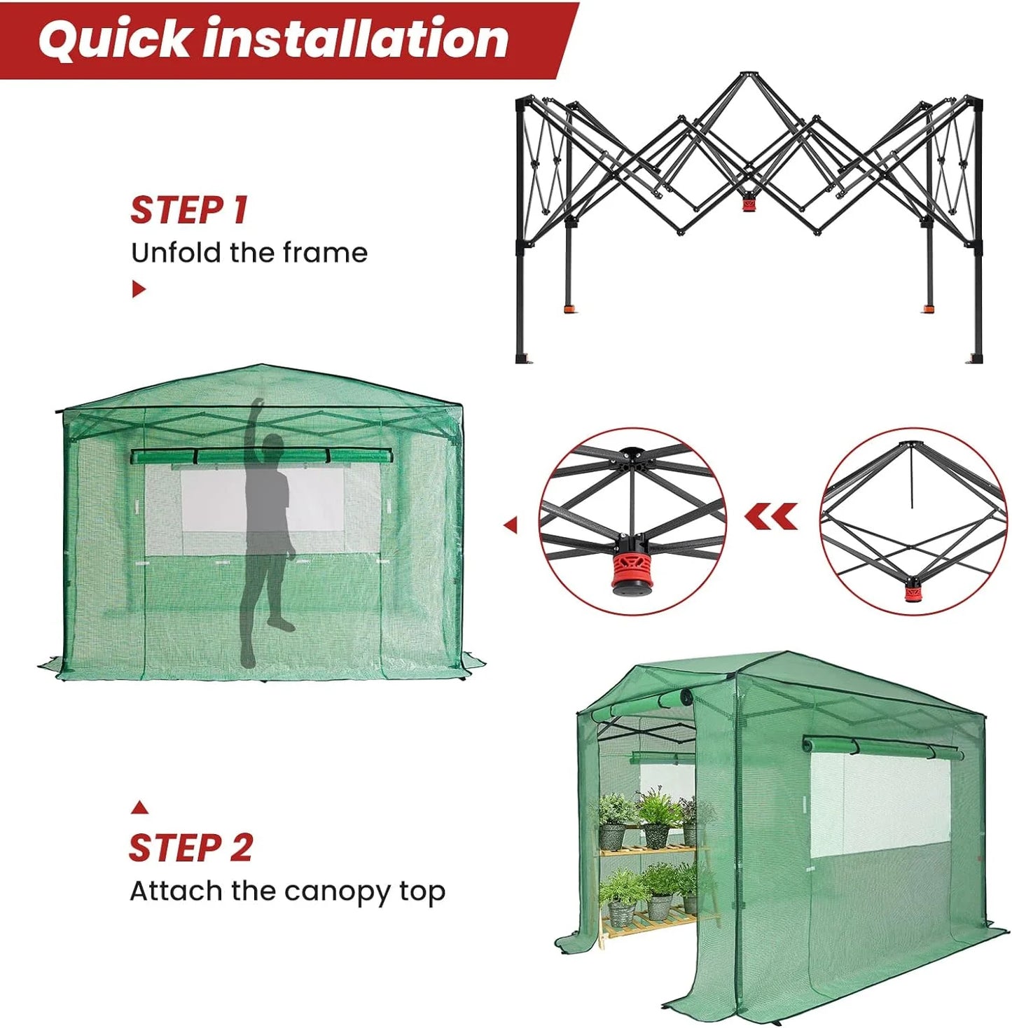 "12x8 FT Pop-Up Outdoor Greenhouse with PE Cover"

"Large Outdoor Gardening Tent 12x8 FT with Roll-Up Doors"

"Heavy-Duty Waterproof Greenhouse for Plants 12x8 FT"

"UV-Protected Portable Greenhouse Tent for Vegetables"

"12 FT x 8 FT Outdoor Greenhouse with Metal Frame and Zipper Door"