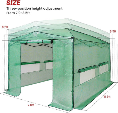 "12x8 FT Pop-Up Outdoor Greenhouse with PE Cover"

"Large Outdoor Gardening Tent 12x8 FT with Roll-Up Doors"

"Heavy-Duty Waterproof Greenhouse for Plants 12x8 FT"

"UV-Protected Portable Greenhouse Tent for Vegetables"

"12 FT x 8 FT Outdoor Greenhouse with Metal Frame and Zipper Door"