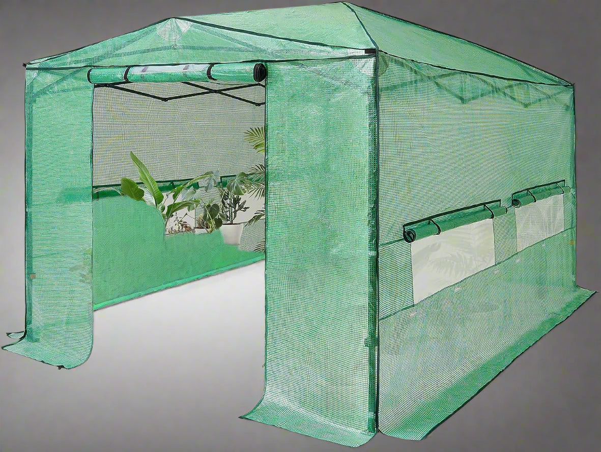 "12x8 FT Pop-Up Outdoor Greenhouse with PE Cover"

"Large Outdoor Gardening Tent 12x8 FT with Roll-Up Doors"

"Heavy-Duty Waterproof Greenhouse for Plants 12x8 FT"

"UV-Protected Portable Greenhouse Tent for Vegetables"

"12 FT x 8 FT Outdoor Greenhouse with Metal Frame and Zipper Door"