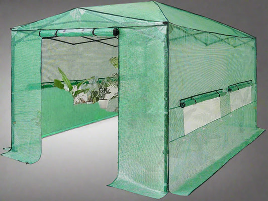 "12x8 FT Pop-Up Outdoor Greenhouse with PE Cover"

"Large Outdoor Gardening Tent 12x8 FT with Roll-Up Doors"

"Heavy-Duty Waterproof Greenhouse for Plants 12x8 FT"

"UV-Protected Portable Greenhouse Tent for Vegetables"

"12 FT x 8 FT Outdoor Greenhouse with Metal Frame and Zipper Door"