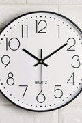 New 12 - Inch Silent Wall Clock with Arabic Numbers – Quartz Movement, Black & White or Black & Gold - with BLACK & WHITE | Sold by Uncle Wiener's Wholesale