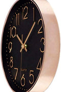 New 12 - Inch Silent Wall Clock with Arabic Numbers – Quartz Movement, Black & White or Black & Gold - with BLACK & WHITE | Sold by Uncle Wiener's Wholesale