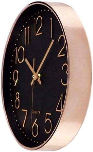 New 12 - Inch Silent Wall Clock with Arabic Numbers – Quartz Movement, Black & White or Black & Gold - with BLACK & WHITE | Sold by Uncle Wiener's Wholesale