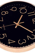 New 12 - Inch Silent Wall Clock with Arabic Numbers – Quartz Movement, Black & White or Black & Gold - with BLACK & WHITE | Sold by Uncle Wiener's Wholesale