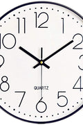 New 12 - Inch Silent Wall Clock with Arabic Numbers – Quartz Movement, Black & White or Black & Gold - with BLACK & WHITE | Sold by Uncle Wiener's Wholesale