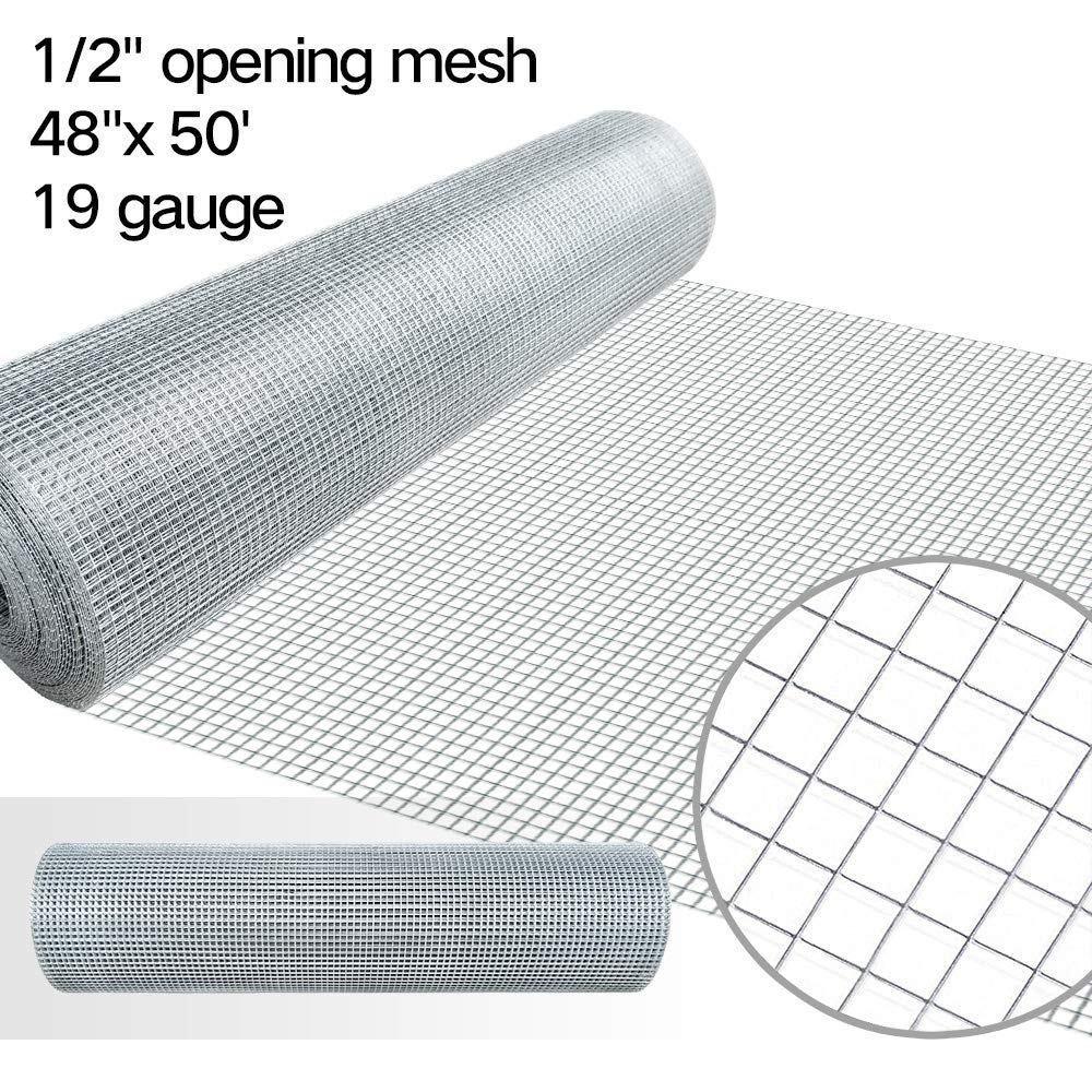 New 1/2 Inch Welded Wire Fence – 48 in x 50 ft Roll | Galvanized Steel Garden & Animal Fencing WW485 - with | Sold by Uncle Wiener's Wholesale