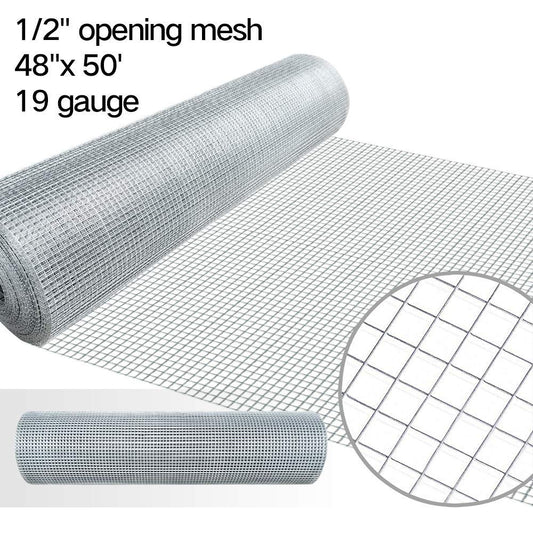 New 1/2 Inch Welded Wire Fence – 48 in x 50 ft Roll | Galvanized Steel Garden & Animal Fencing WW485 - with | Sold by Uncle Wiener's Wholesale