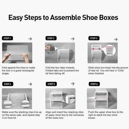 NEW 12 PACK STACKABLE SHOE STORAGE BOX - with | Sold by Uncle Wiener's Wholesale