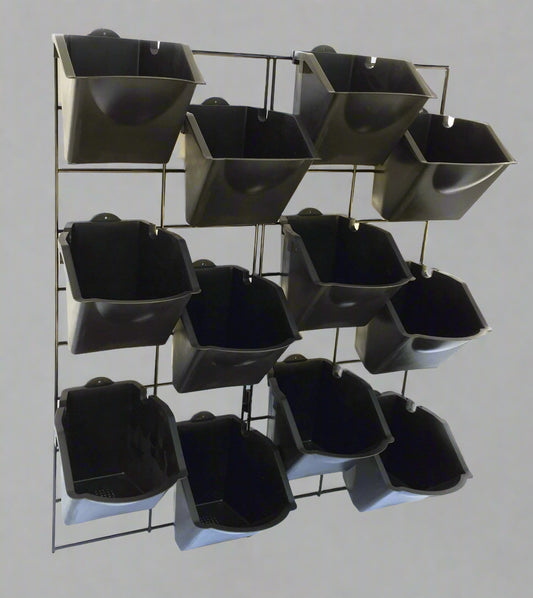 "12 Pot Vertical Wall Planter Modular Hanging Flower Herb Garden"

"Indoor Outdoor Vertical Wall Garden Planter with Removable Pots"