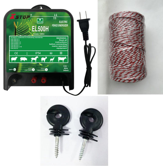 New 120KM Electric Fence Energizer Kit – Livestock & Farm Fencing System Complete Set 125435 - with | Sold by Uncle Wiener's Wholesale