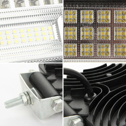 126W 4-inch LED Work Light Bar showing excellent combo beam for spot and flood lighting