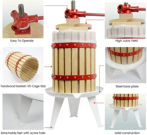 New 12L Heavy Duty Wine & Fruit Press – Cider Making Press for Home and Commercial Use 629WPW - with | Sold by Uncle Wiener's Wholesale