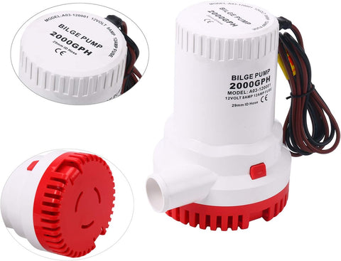 New 12V 2000 GPH Submersible Bilge Pump – Marine Electric Water Pump for Boats S1203 - with | Sold by Uncle Wiener's Wholesale