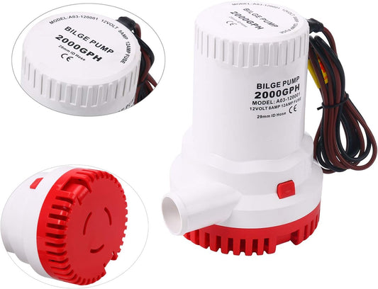 New 12V 2000 GPH Submersible Bilge Pump – Marine Electric Water Pump for Boats S1203 - with | Sold by Uncle Wiener's Wholesale
