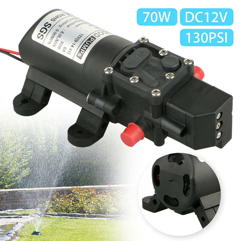 New 12V 70W High Pressure Diaphragm Water Pump – 130 PSI Self - Priming for Efficient Water Flow S1050 - with | Sold by Uncle Wiener's Wholesale