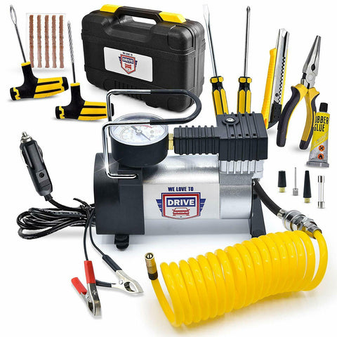 NEW 12V Air Compressor Safety Kit Tire Repair 316ACK - with | Sold by Uncle Wiener's Wholesale