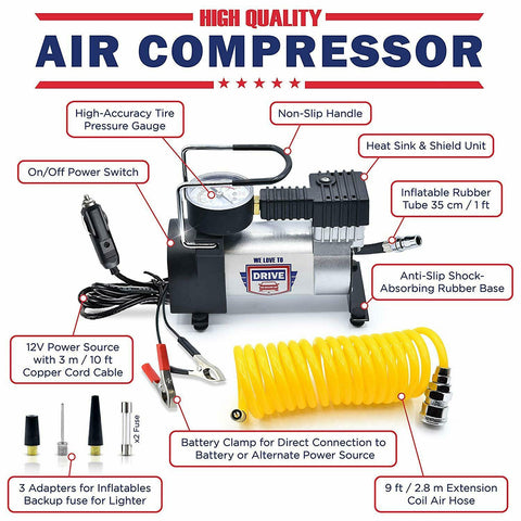 NEW 12V Air Compressor Safety Kit Tire Repair 316ACK - with | Sold by Uncle Wiener's Wholesale
