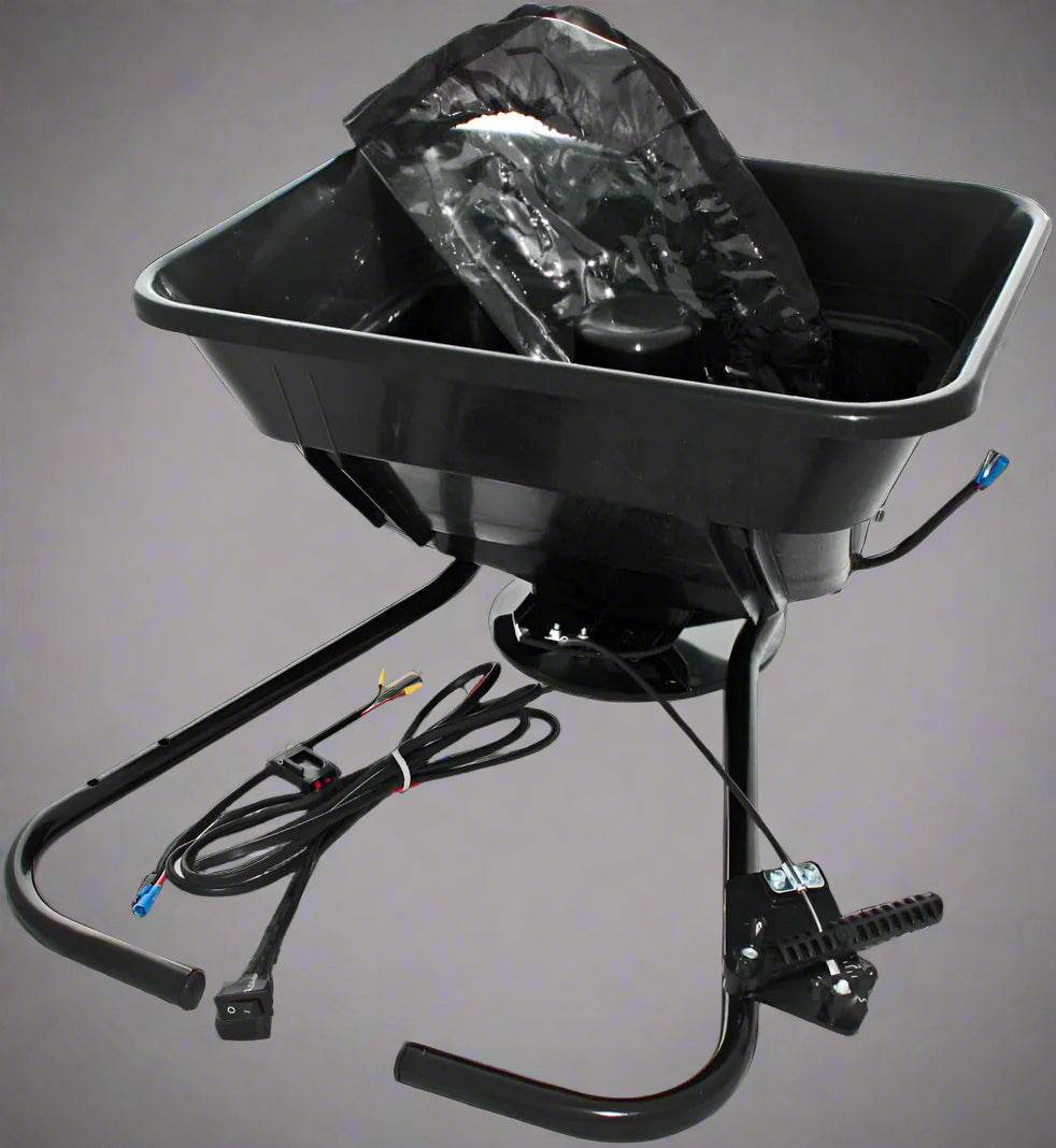 “12V ATV fertilizer and seed spreader with mounting brackets”

“Heavy-duty plastic hopper for salt and fertilizer spreading”

“GT1506 electric spreader for tractors and utility vehicles”

“40KG capacity spreader for agriculture and winter use”

“Adjustable width seed spreader with 12V battery connection”