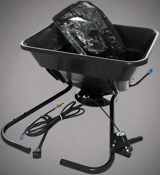 “12V ATV fertilizer and seed spreader with mounting brackets”

“Heavy-duty plastic hopper for salt and fertilizer spreading”

“GT1506 electric spreader for tractors and utility vehicles”

“40KG capacity spreader for agriculture and winter use”

“Adjustable width seed spreader with 12V battery connection”