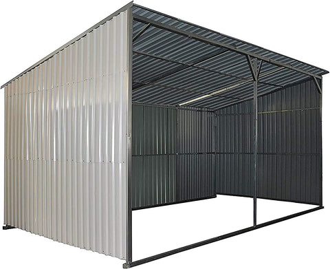 New 12x20 Ft Metal Cattle Shelter with Wood Frame – Durable Livestock Shed MS1220L - with | Sold by Uncle Wiener's Wholesale