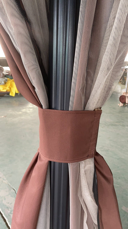 "Fully Enclosed 13x10 Pop-Up Gazebo Tent with Brown Curtains"

"Rust-Resistant Aluminum Frame Gazebo for Outdoor Events"

"Brown Outdoor Gazebo with Zip Netting and Side Curtains"

"13x10 Foot Weatherproof Backyard Party Tent"

"Portable Gazebo with Full Enclosure for Garden and Patio"