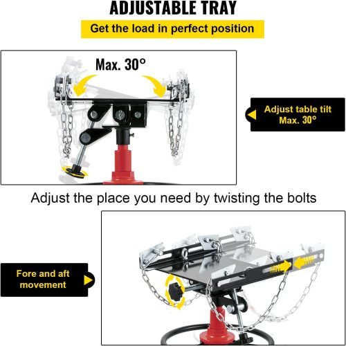 “1320 lb 2-stage telescopic hydraulic transmission jack in red”

“Heavy-duty red garage jack with swivel casters and saddle arms”

“Hydraulic lift transmission jack with adjustable tilt arms”
