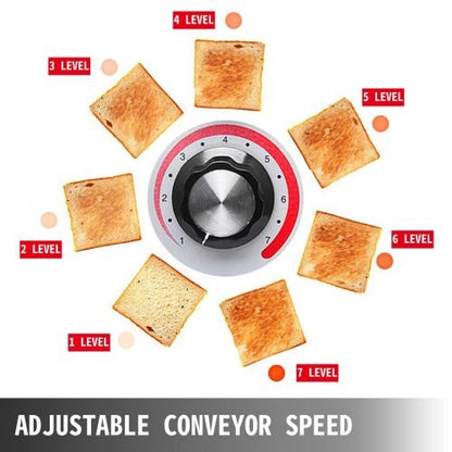 Commercial stainless steel conveyor bread toaster 1340W
High-speed commercial bread toaster with crumb tray
Front-loading conveyor-style toaster for cafés and buffets
Toast slices, bagels, and muffins with commercial bread toaster
Heavy-duty foodservice bread toaster stainless steel body