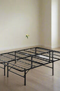 14 inch black powder-coated steel mattress frame folded open