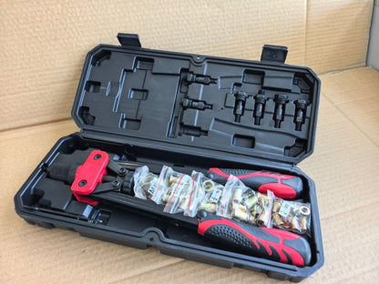 New 14 - Inch Rivet Nut Tool Kit with 7 Mandrels & 70 Rivet Nuts – SAE & Metric Sizes with Carry Case – 929RN - with | Sold by Uncle Wiener's Wholesale