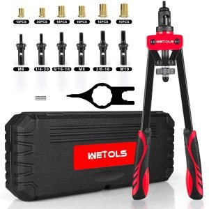 New 14 - Inch Rivet Nut Tool Kit with 7 Mandrels & 70 Rivet Nuts – SAE & Metric Sizes with Carry Case – 929RN - with | Sold by Uncle Wiener's Wholesale