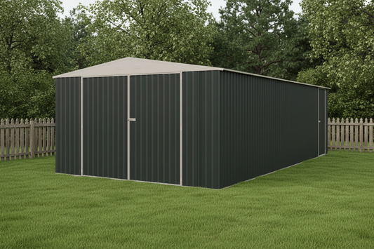 14x27 FT Metal Garage Shed with Double Doors

Spacious Heavy-Duty Garden Storage Shed G1427

Outdoor Metal Garage for Vehicle and Tool Storage

Front View of 14x27 FT Steel Garage Shed

Inside Look of Spacious Metal Garage Building
