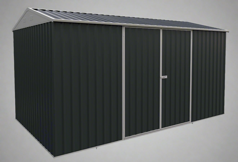 “14x8 ft metal garden shed in dark gray with double doors”

“Interior of steel garage shed with sloped roof and vents”

“White metal shed model – 14 x 8 ft backyard setup”

“Galvanized steel panels and door handles – close-up”