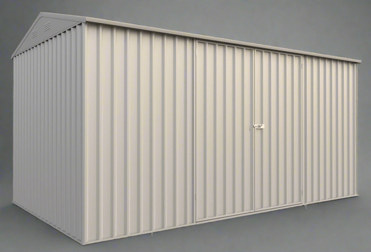 “14x8 ft metal garden shed in dark gray with double doors”

“Interior of steel garage shed with sloped roof and vents”

“White metal shed model – 14 x 8 ft backyard setup”

“Galvanized steel panels and door handles – close-up”