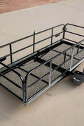 15 inch hitch-mounted cargo rack with mesh steel floor design