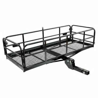 Comparison of 14.4 and 15 inch folding hitch racks side by side