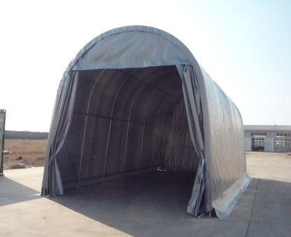 14x30x14 PVC Shelter Front View

Storage Shelter with Sliding Door

Inside View of PVC Shelter

All-Weather Fabric Garage

Industrial Equipment PVC Shelter
