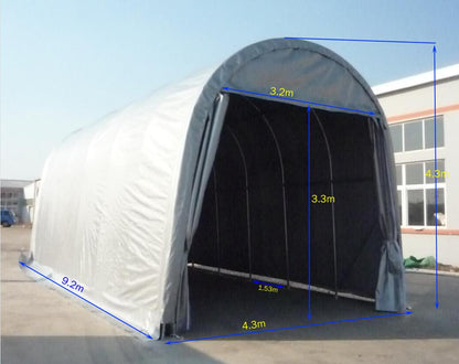 14x30x14 PVC Shelter Front View

Storage Shelter with Sliding Door

Inside View of PVC Shelter

All-Weather Fabric Garage

Industrial Equipment PVC Shelter