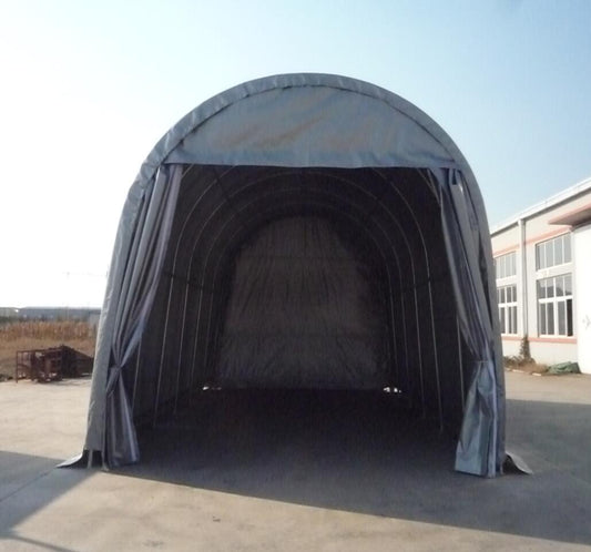 14x30x14 PVC Shelter Front View

Storage Shelter with Sliding Door

Inside View of PVC Shelter

All-Weather Fabric Garage

Industrial Equipment PVC Shelter